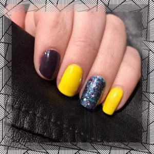 One Step Gel in sunflower and purple