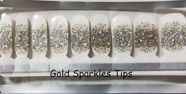 Gold Sparkles Tips Nail Wraps