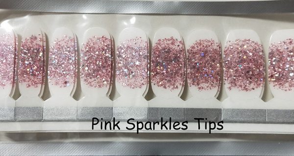 Pink Sparkles Tips Nail Wraps