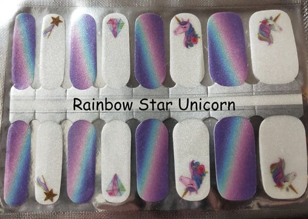 Rainbow Star Unicorn Nail Wraps