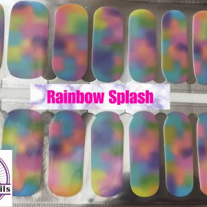 Rainbow splash nail wraps