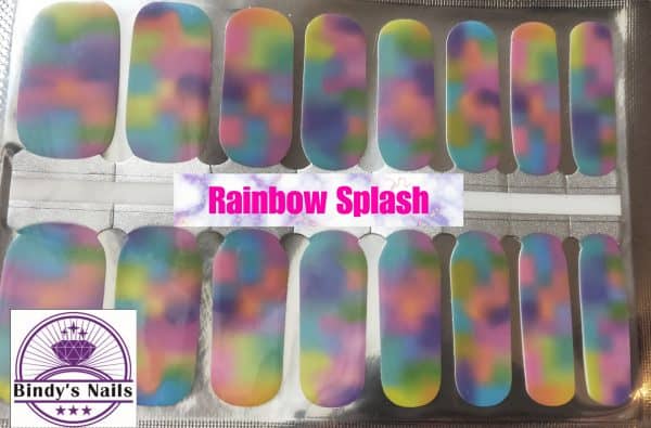 Rainbow splash nail wraps