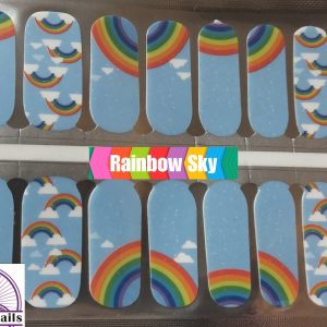 Rainbow sky nail wraps