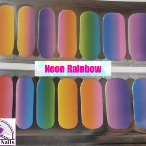Neon rainbow nail wraps