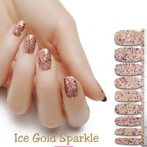 Ice gold sparkle nail wraps