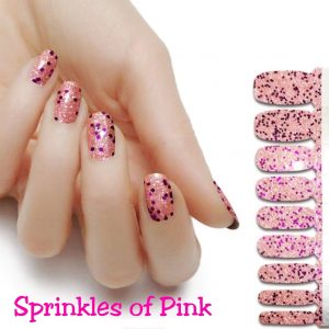 Sprinkles of pink nail wraps