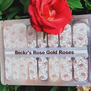 Bindys'Nails- Polish - Wraps- Beckys' Rose Gold Roses