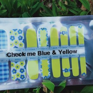 Bindy's Check Me Blue & Yellow Nail Polish Wrap