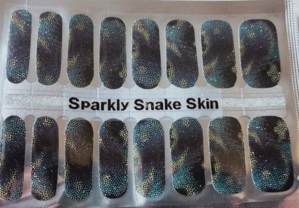 Bindy's Nails Sparkly Snake Skin Nail Polish Wrap