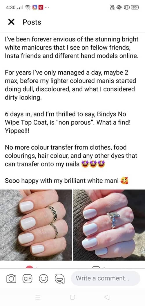 Bindy's Customer's Review on the Top Coat