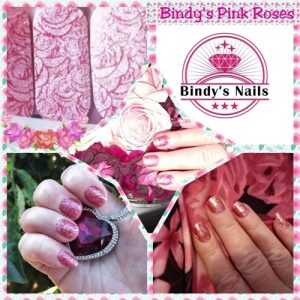 Bindy's Pink Roses Nail Polish Wrap
