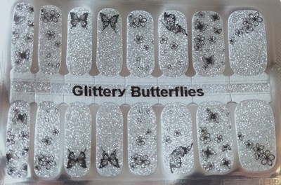 Bindy's Glittery Butterflies Nail Polish Wrap