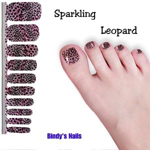 Bindy's Sparkling Leopard Nail Pedicure Polish Wrap