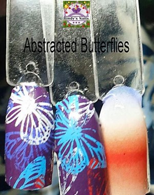 Bindy's Abstracted Butterflies Nail Polish Wrap