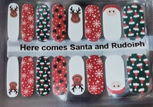 Bindy's Here Comes Santa and Rudolph Nail Polish Wrap