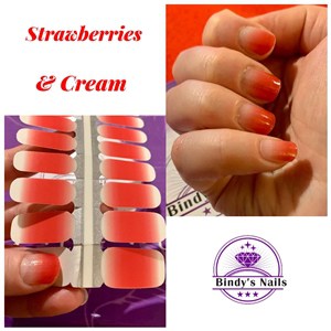 Bindy's Strawberries & Cream Nail Polish Wrap