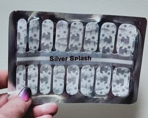 Bindy's Silver Splash Nail Polish Wrap