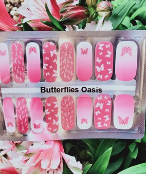 Bindys' Butterflies Oasis Nail Polish Wrap