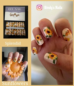 BINDY'S Gel Nail Wraps Splendid Sunflowers