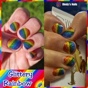 Bindy's Glittery Rainbow Nail Polish Wrap