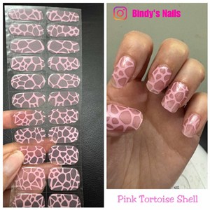 Bindy's Pink Tortoise Semi Cured Gel Wrap